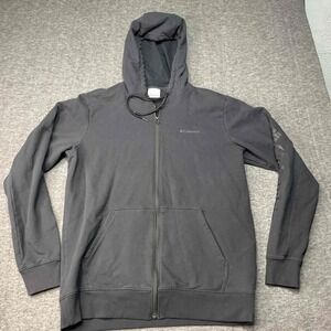 Columbia Jacket Mens Large Black Hoodie Casual Full Zip Front Pockets Hike Fish